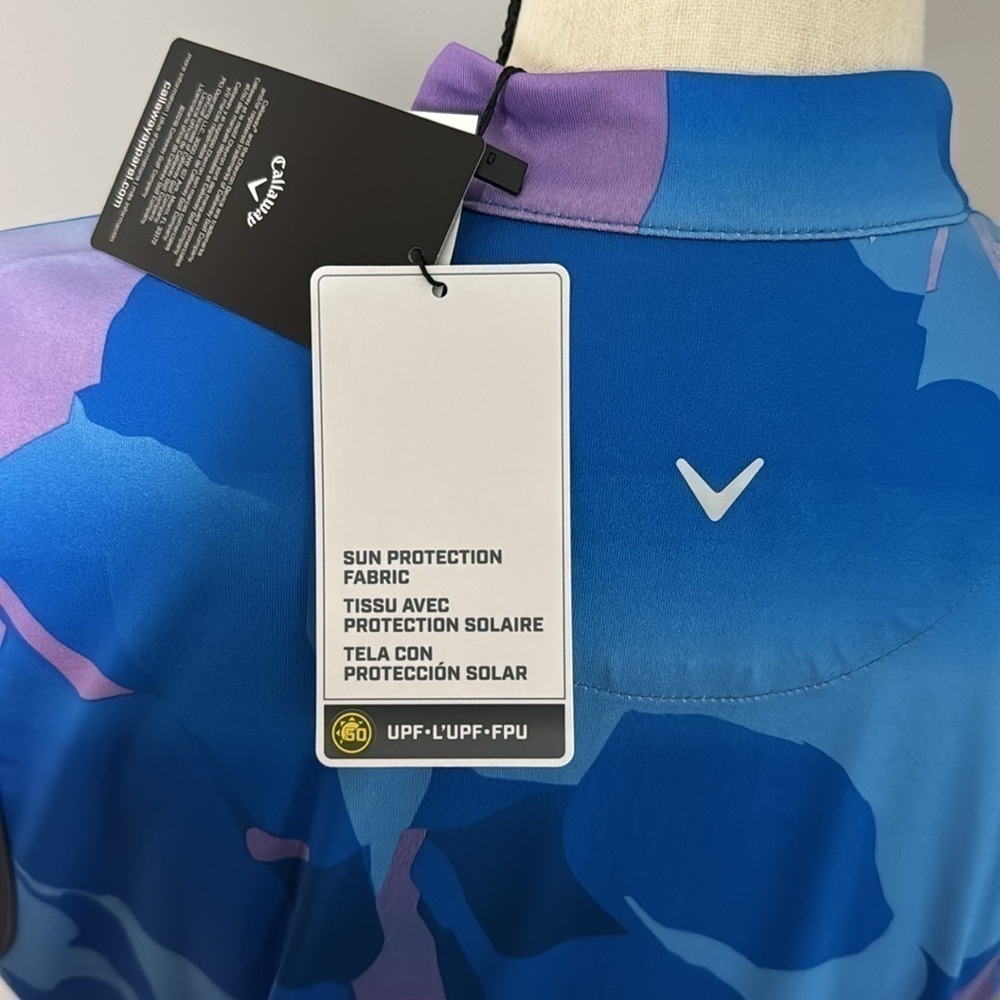 Callaway Women’s Blue/Purple Opti-Dri 1/4 Zip Knee Length Golf Dress Sz L (NWT) - Picture 7 of 9